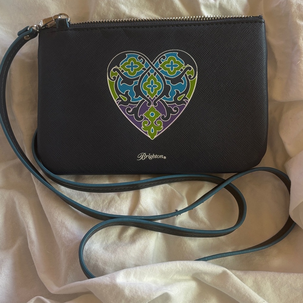BRIGHTON - “Brighton Your Heart” Coated Canvas Mini Bag Crossbody. LIKE NEW!